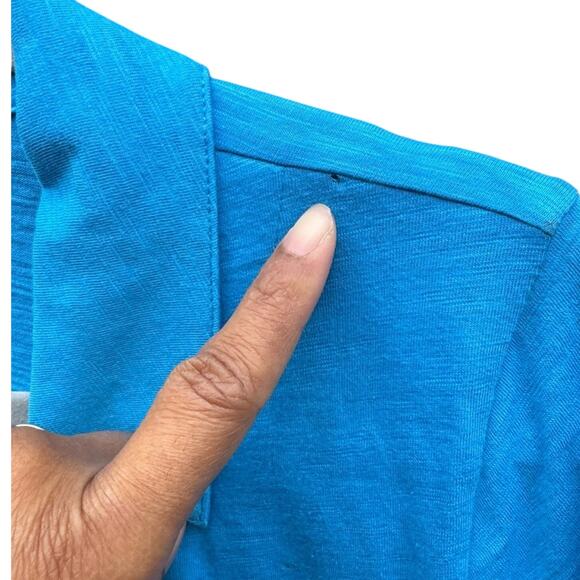 New Soft Surroundings Womens Medium Heathered Button Up Half Sleeve Shirt - Picture 4 of 6